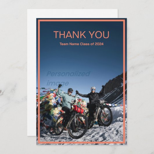 Moderne eenvoudige teamwork foto dank u kaart (Voorkant / Achterkant)