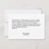 Moderne eenvoudige teamwork foto dank u kaart (Achterkant)