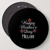 Moderne eenvoudige tekst Happy moederdag Perach Bl Ronde Button 6,0 Cm (Voorkant /achterkant)