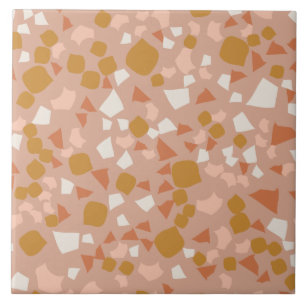 Moderne, eenvoudige Terrazzo Blush Pink Gold Tegel Tegeltje