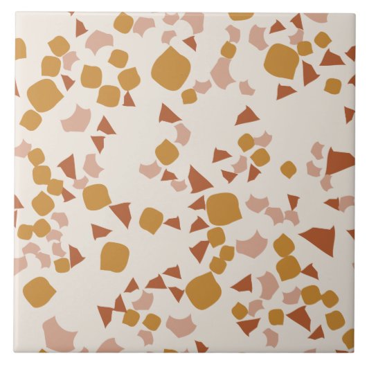 Moderne eenvoudige terrazzo crème Blush Pink Gold  Tegeltje (Voorkant)