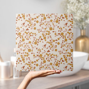 Moderne eenvoudige terrazzo crème Blush Pink Gold Tegeltje