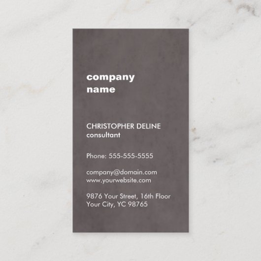 Moderne eenvoudige textuur bruine consultant visitekaartje (Voorkant)