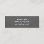 Moderne eenvoudige textuur grijs blauw consultant mini visitekaartje (Achterkant)
