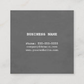 Moderne eenvoudige textuur grijs blauw consultant vierkante visitekaartje (Achterkant)