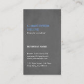 Moderne eenvoudige textuur grijs blauw consultant visitekaartje (Voorkant)