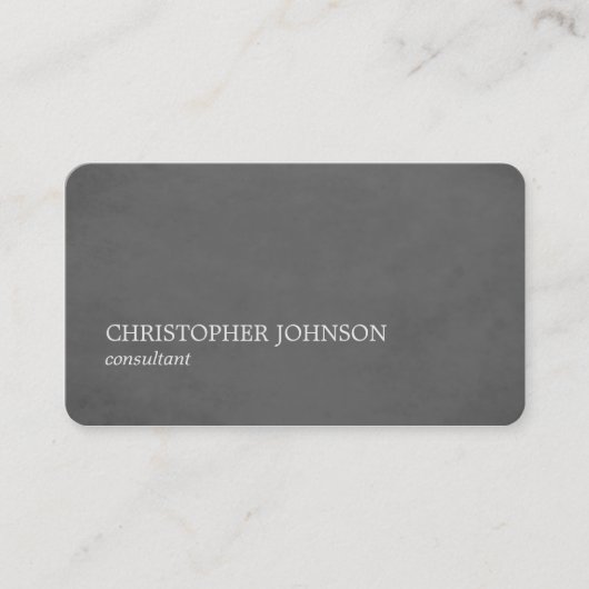 Moderne eenvoudige textuur grijs consultant visitekaartje (Voorkant)