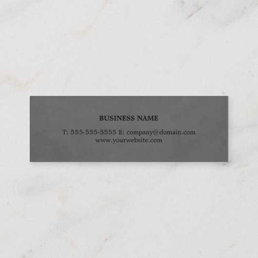 Moderne Eenvoudige Textuur Grijs Zwart Consultant Mini Visitekaartje (Achterkant)