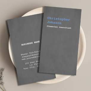 Moderne Eenvoudige Textuur Grijsblauwe Consultant Visitekaartje