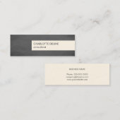 Moderne, eenvoudige textuur, grijze stripe consult mini visitekaartje (Voorkant / Achterkant)
