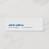 Moderne Eenvoudige Textuur Wit Blauw Binnenlandse Mini Visitekaartje (Voorkant)