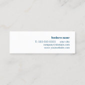 Moderne Eenvoudige Textuur Wit Blauw Binnenlandse Mini Visitekaartje (Achterkant)