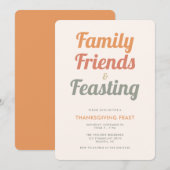 Moderne Eenvoudige Thanksgiving Feast Dinner Invit Kaart (Voorkant / Achterkant)