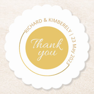 Moderne Eenvoudige toevoegings-paar-naamdatum Beda Kartonnen Onderzetters