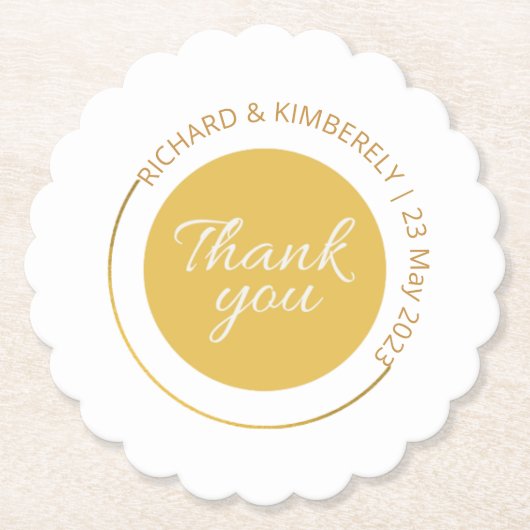 Moderne Eenvoudige toevoegings-paar-naamdatum Beda Kartonnen Onderzetters (Voorkant)