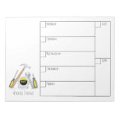 Moderne eenvoudige tools Minimale weekagenda Notitieblok (Voorkant)