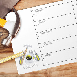 Moderne eenvoudige tools Minimale weekagenda Notitieblok