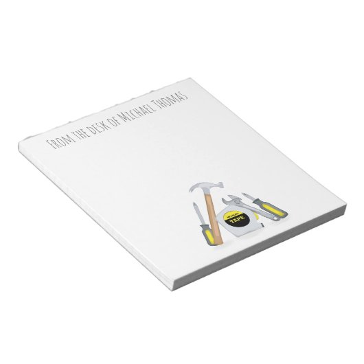 Moderne, eenvoudige tools minimalistisch, grappig notitieblok (Schuin)