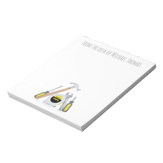 Moderne, eenvoudige tools minimalistisch, grappig notitieblok (Linkerzijde)