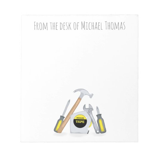 Moderne, eenvoudige tools minimalistisch, grappig notitieblok (Voorkant)