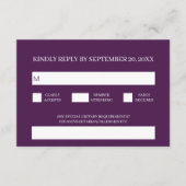 Moderne Eenvoudige Traditionele Paarse Bruiloft RS Informatiekaartje (Voorkant)