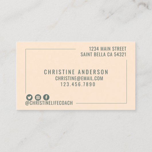 Moderne, eenvoudige trainer voor persoonlijke trai visitekaartje (Achterkant)