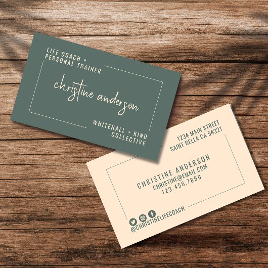 Moderne, eenvoudige trainer voor persoonlijke trai visitekaartje