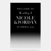 Moderne eenvoudige transparante bruiloft welkom acryl bord (Voorkant)