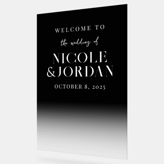 Moderne eenvoudige transparante bruiloft welkom acryl bord (Hoek)