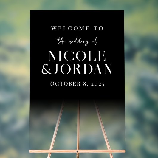 Moderne eenvoudige transparante bruiloft welkom acryl bord (Neutraal)