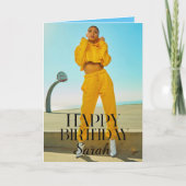 Moderne Eenvoudige Trendy Aangepaste Fotodag Kaart (Voorkant)