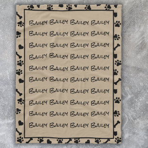 Moderne Eenvoudige Trendy Hond Kat Naam Fleece Deken