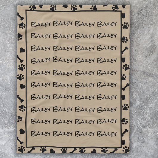 Moderne Eenvoudige Trendy Hond Kat Naam Fleece Deken