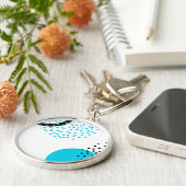 Moderne, eenvoudige, trendy, stadscyclus grafisch sleutelhanger (Zijkant)