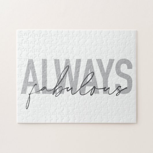 Moderne, eenvoudige, trendy typografie Altijd verb Legpuzzel (Horizontaal)