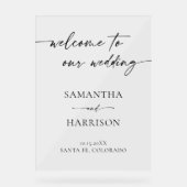 Moderne Eenvoudige Trouw Elegante Kalligrafie Welk Acryl Bord (Voorkant)