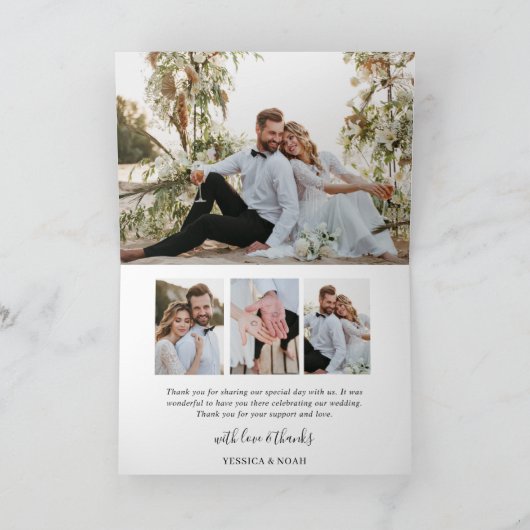 moderne eenvoudige trouw Handgeschreven Script 6-f Bedankkaart (Binnen)