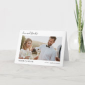 moderne eenvoudige trouw Handgeschreven Script 6-f Bedankkaart (Voorkant)