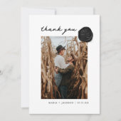 Moderne Eenvoudige Trouw Waszegel Foto Bedankt (Voorkant)