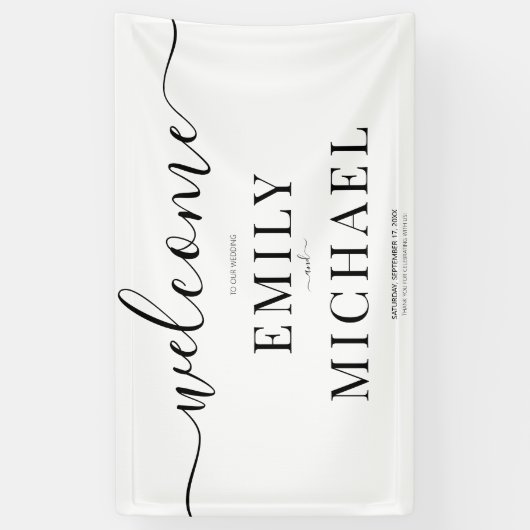 Moderne, eenvoudige trouwbanner spandoek (Verticaal)