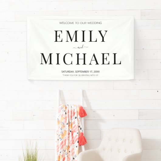 Moderne, eenvoudige trouwbanner spandoek (Insitu)