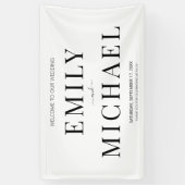 Moderne, eenvoudige trouwbanner spandoek (Verticaal)