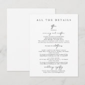 Moderne eenvoudige trouwdetails bijgevoegde kaarte kaart (Voorkant / Achterkant)