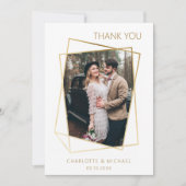 Moderne eenvoudige trouwfoto bedankkaart (Voorkant)