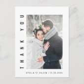 Moderne eenvoudige trouwfoto dank u briefkaart (Voorkant)