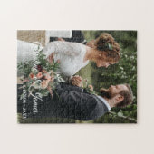 Moderne Eenvoudige Trouwfoto Legpuzzel (Horizontaal)