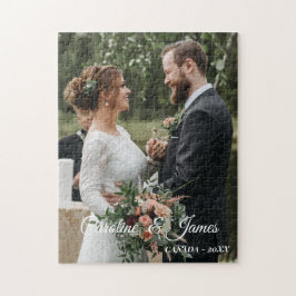 Moderne Eenvoudige Trouwfoto Legpuzzel