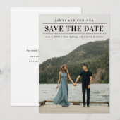Moderne Eenvoudige Trouwfoto Save The Date (Voorkant / Achterkant)