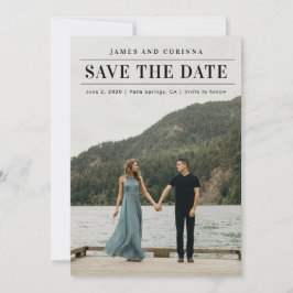Moderne Eenvoudige Trouwfoto Save The Date