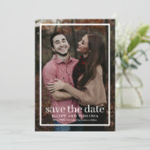 Moderne Eenvoudige Trouwfoto Save The Date (Staand voorkant)